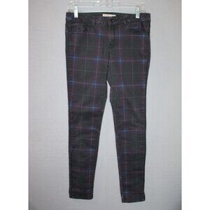 Zara Z1975 Denim Classic Plaid Pants Size 06 Stretch Comfy Skinny Casual